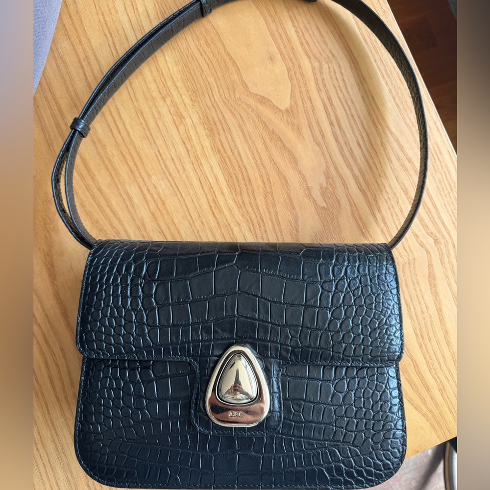 A.P.C. Astra Bag in Black Croc